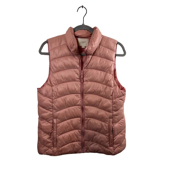 LOFT Jackets & Blazers - Loft Women's Pink Puffer Vest w/ Pockets Size Medium